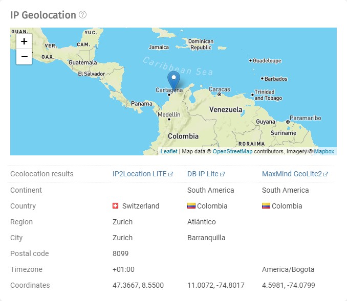 Geolocation of the IP address 45.178.7.246