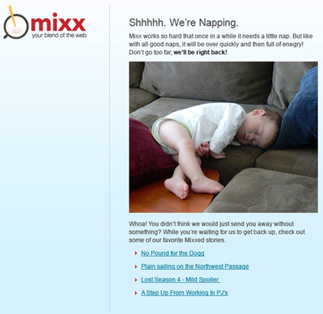 Mixx maintenance page features